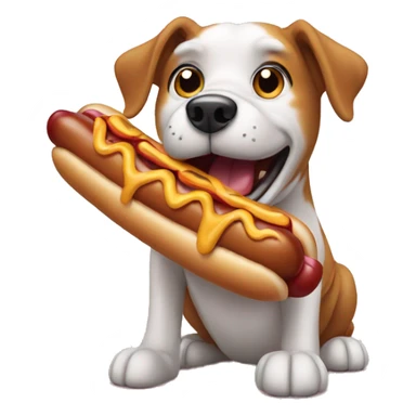 dog eating a hotdog sticker