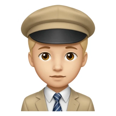 Teen in cap & tie sticker