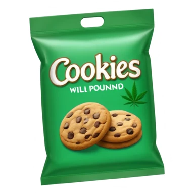 Weed pound baggie with the name cookies on it sticker