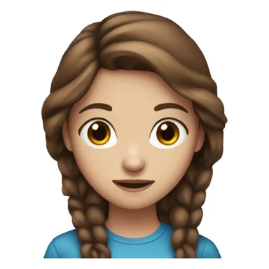 a girl with blue eyes and brown hair sticker