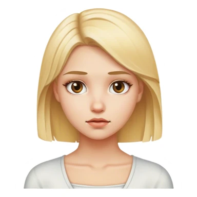 A blonde girl looking at you seriously sticker