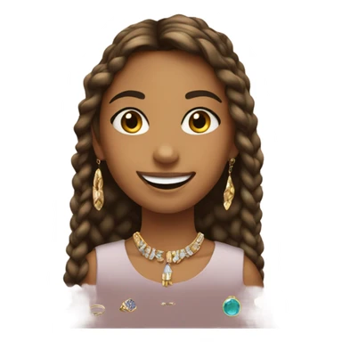 smiling girl with jewelry indoors sticker