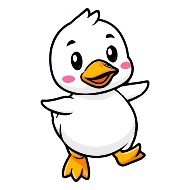 dancing cartoon duck emote for a duck race sticker