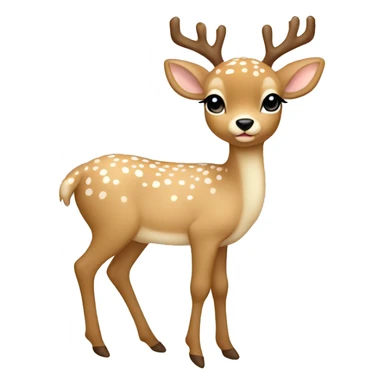 Beige asthetic Christmas Baby deer with Lametta  sticker