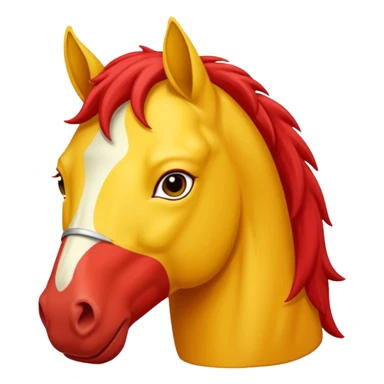 Cavalo vermelho e amarelo pastel sticker