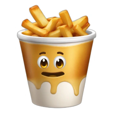 poutine dand un café qui manger un pc sticker