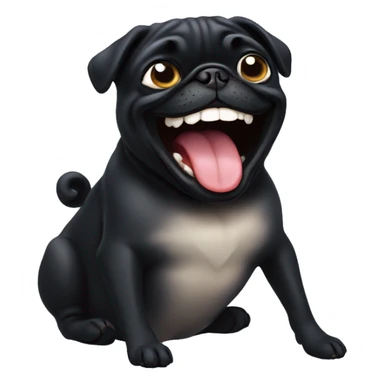 Black Pug laughing like this emoji 😹 sticker