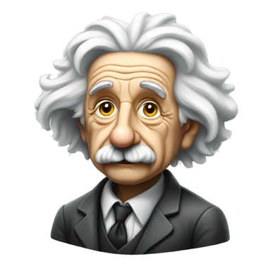 a pensive looking albert Einstein full body  sticker