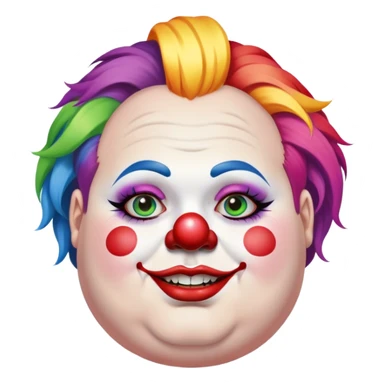 Woke overweight liberal angry with rainbow hair and clown makeup sticker