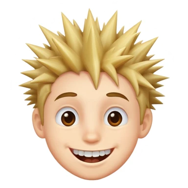 um garoto oiro feliz com cabelos espetador e dentesn longos sticker