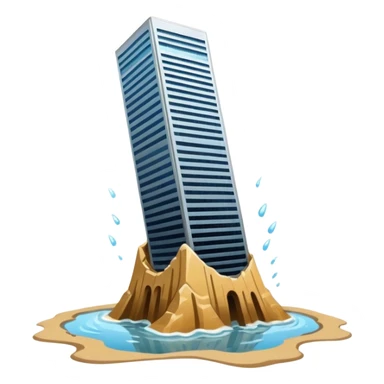 Skyscraper collapsing on quicksand sticker