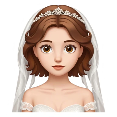 Brown haired girl in wedding dress sticker