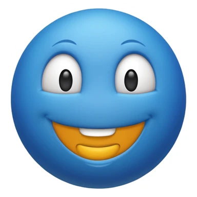 Bouncing Blue ball with smile sticker