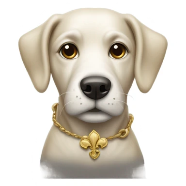 Dog with fleur di lis  sticker
