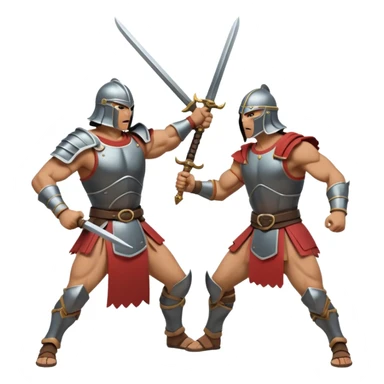 ancient battle between two warriors sticker