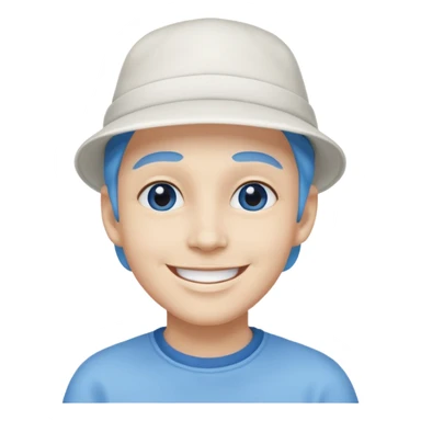 A blue face with a White cap it looks like the smurfs sticker