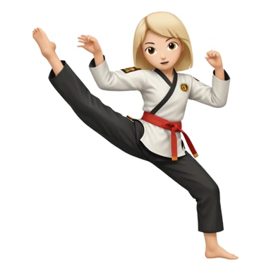 Silhouette of a kicking girl (martial arts) sticker