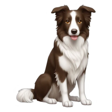 Border collie brown and white sticker