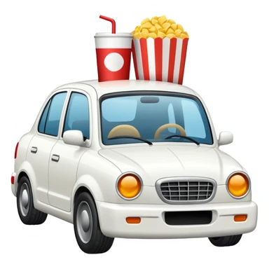 Auto blanco yendo al cine sticker