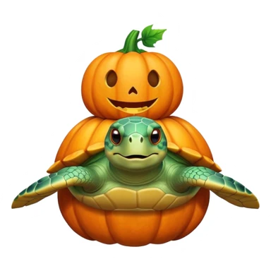 sea turtle with a pumpkin on its head sticker