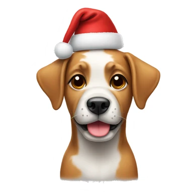 dog with a christmas hat sticker