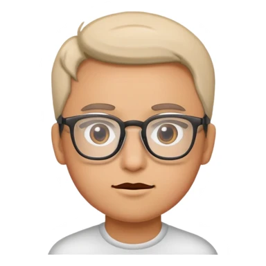 Cara de persona con lentes y ojos pequeños sticker