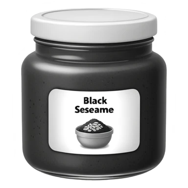 black sesame paste in a jar sticker