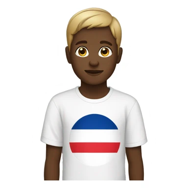 boy with short hair and dark skin and France t-shirt sticker