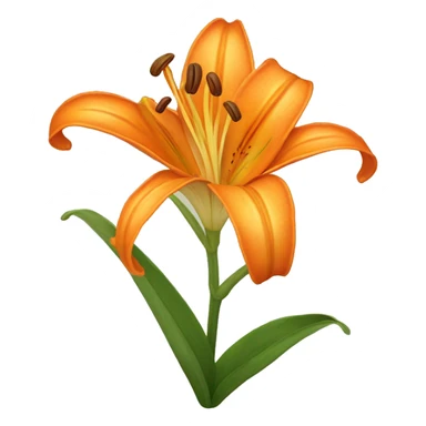 Orange Lily flower sticker