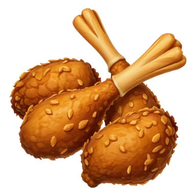 simple fried chicken drumstick, minimal details sticker