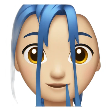 CHINESE WITH BLUE AND RED HAIR sticker