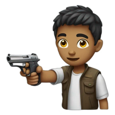 boy with a gun sticker
