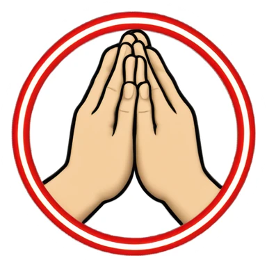 pray hands and Prohibited sign  sticker