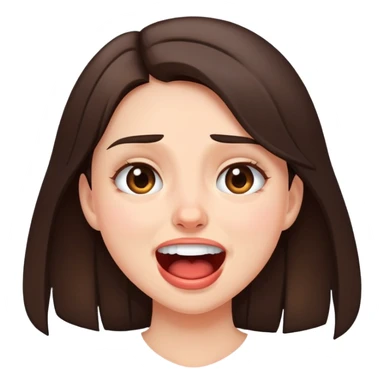 Brunette girl cringing sticker