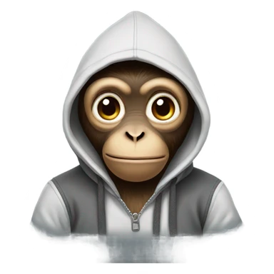 monkey wearing hoodie sticker