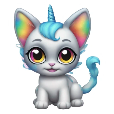 rainbow butterfly unicorn kitty sticker