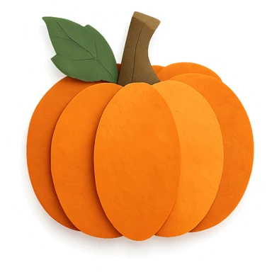 pumpkin, layered paper effect, cutout look, playful, paper craft style sticker