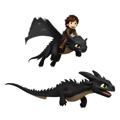 Hiccup flying on a dragon toothless sticker