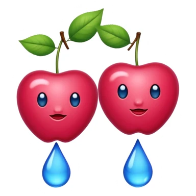 Deux cerise de couleur bleue sticker