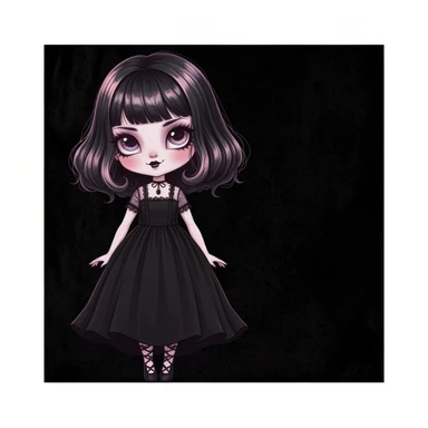 goth banner, cute, expressive, minimal, no text, variation 2 sticker