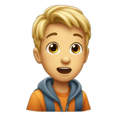 surprised little boy sticker