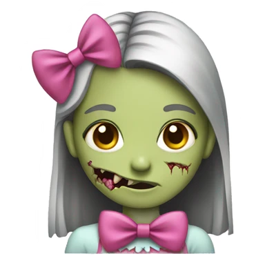 Girl zombie with a pink bow  sticker