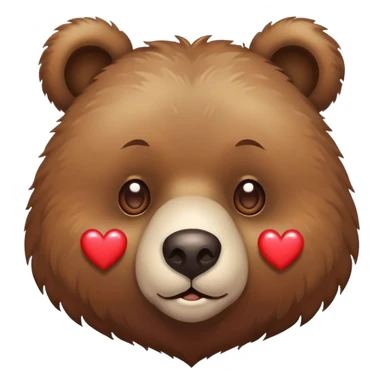 Bear with hearts on eyes sticker
