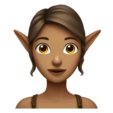Fae woman with brown hair and pointy ears sticker