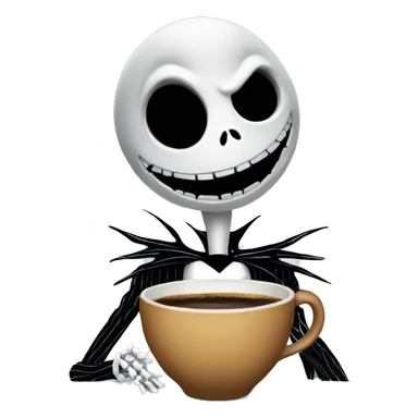 jack skellington with Coffee sticker