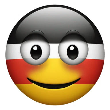 emoji smile but the smile is huge and creepy German flag sticker