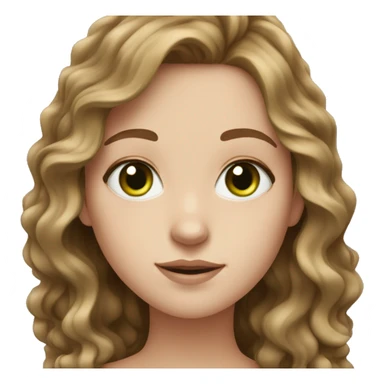 white girl with wavy brown hair and green eyes sticker