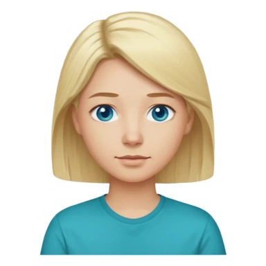 Change emoji of  blonde blue eyed  with Teal shirt (not the purple one) dont change other features sticker