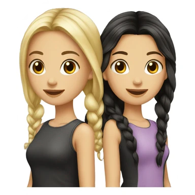 two--girls-best-friends-darkhair-blonde sticker