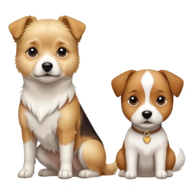 blonde shizu dog sitting next to jack rassel dog sticker